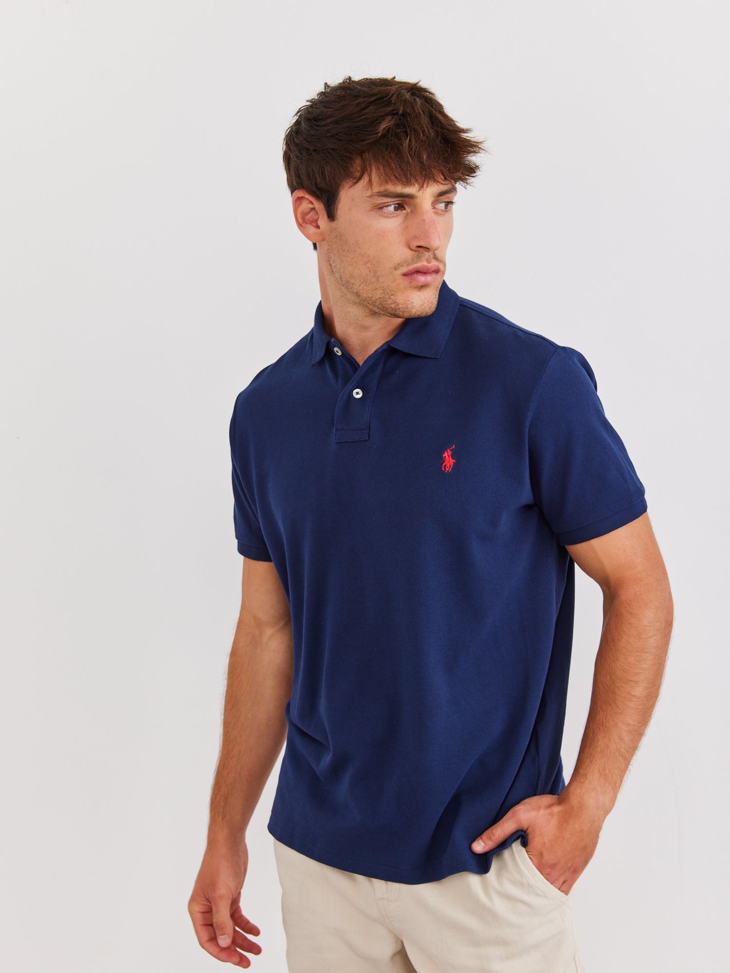 חולצת פולו קצרה עם לוגו רקום- Polo Ralph Lauren|פולו ראלף לורן 