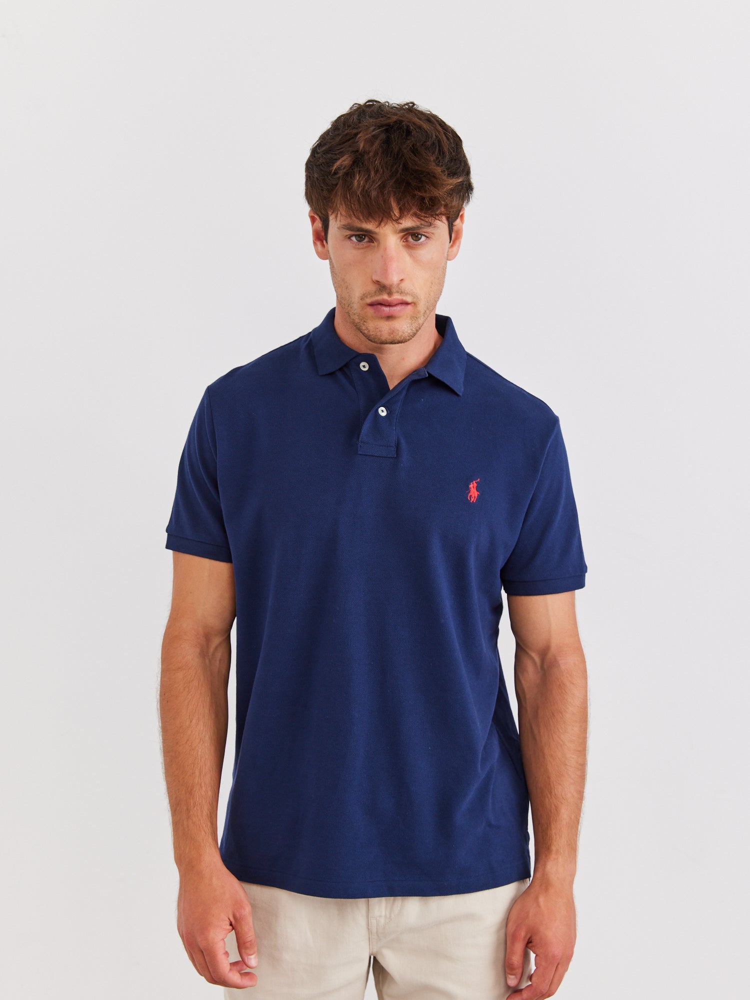 חולצת פולו קצרה עם לוגו רקום- Polo Ralph Lauren|פולו ראלף לורן 