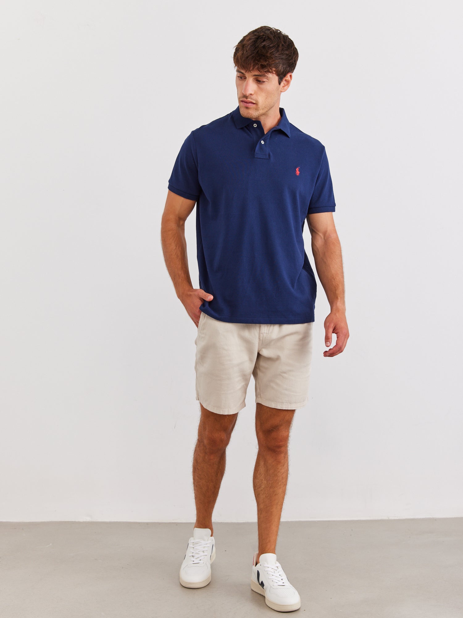 חולצת פולו קצרה עם לוגו רקום- Polo Ralph Lauren|פולו ראלף לורן 