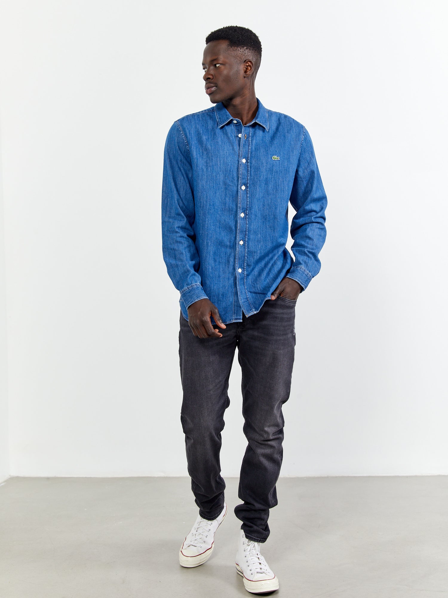 חולצת ג'ינס מכופתרת- Lacoste|לקוסט