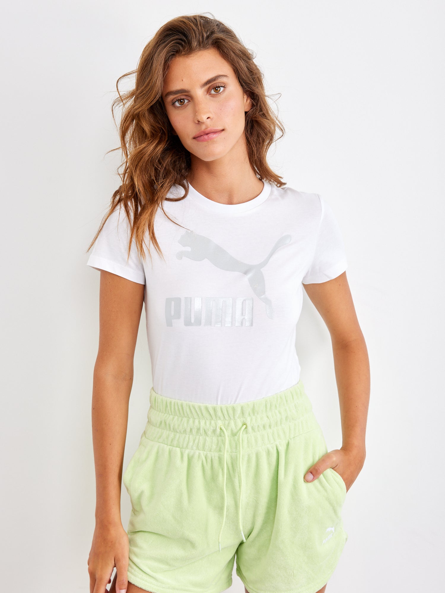 טישרט בייסיק עם הדפס לוגו גרפי- Puma|פומה