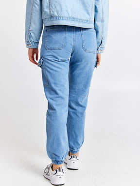 מכנסי ג'ינס CARGO עם קרעים