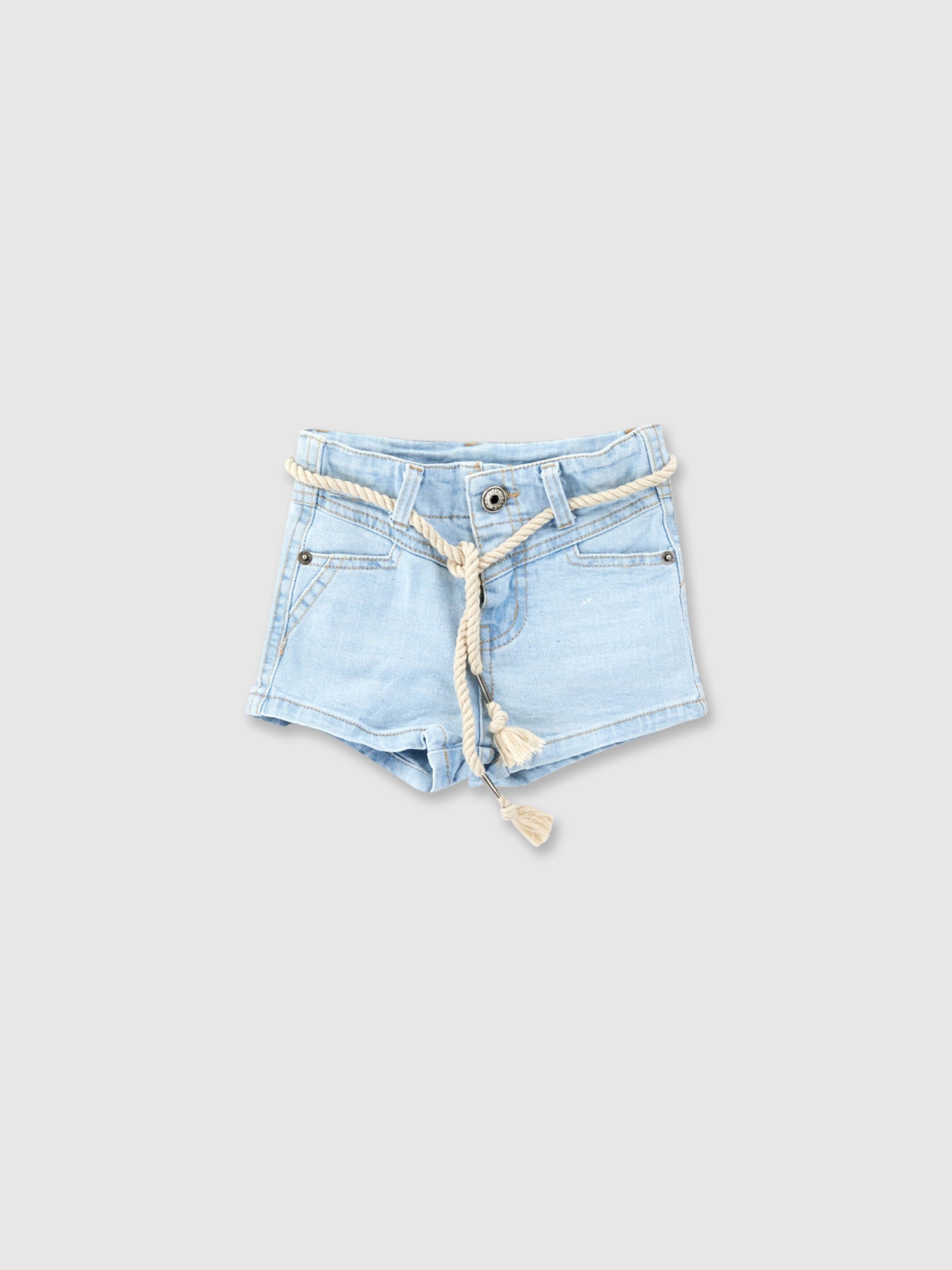 מכנסי ג'ינס קצרים עם חגורת חבל- Borderline|בורדרליין