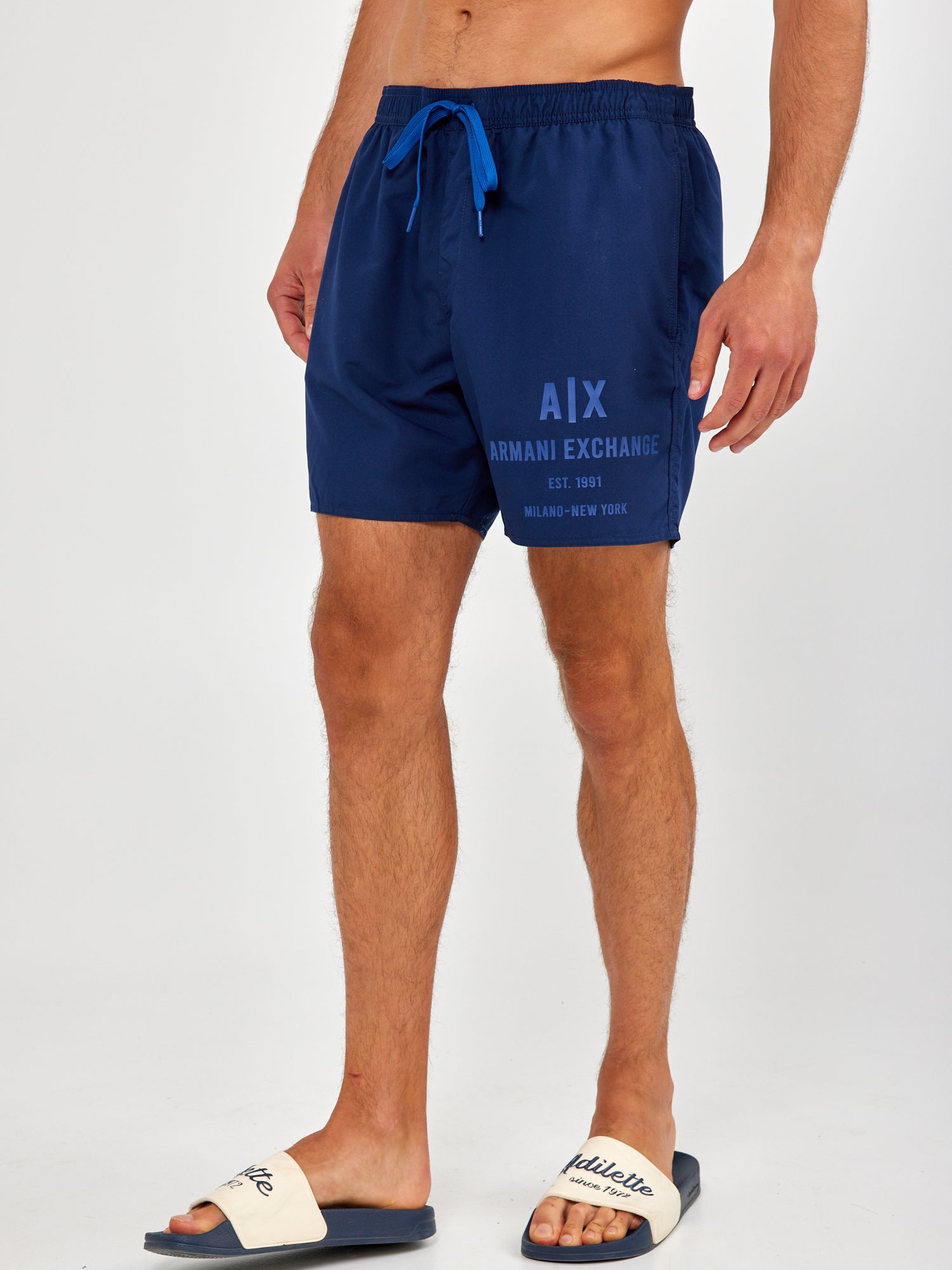 מכנסי בגד ים עם הדפס לוגו- ARMANI EXCHANGE|ארמני אקסצ'ינג