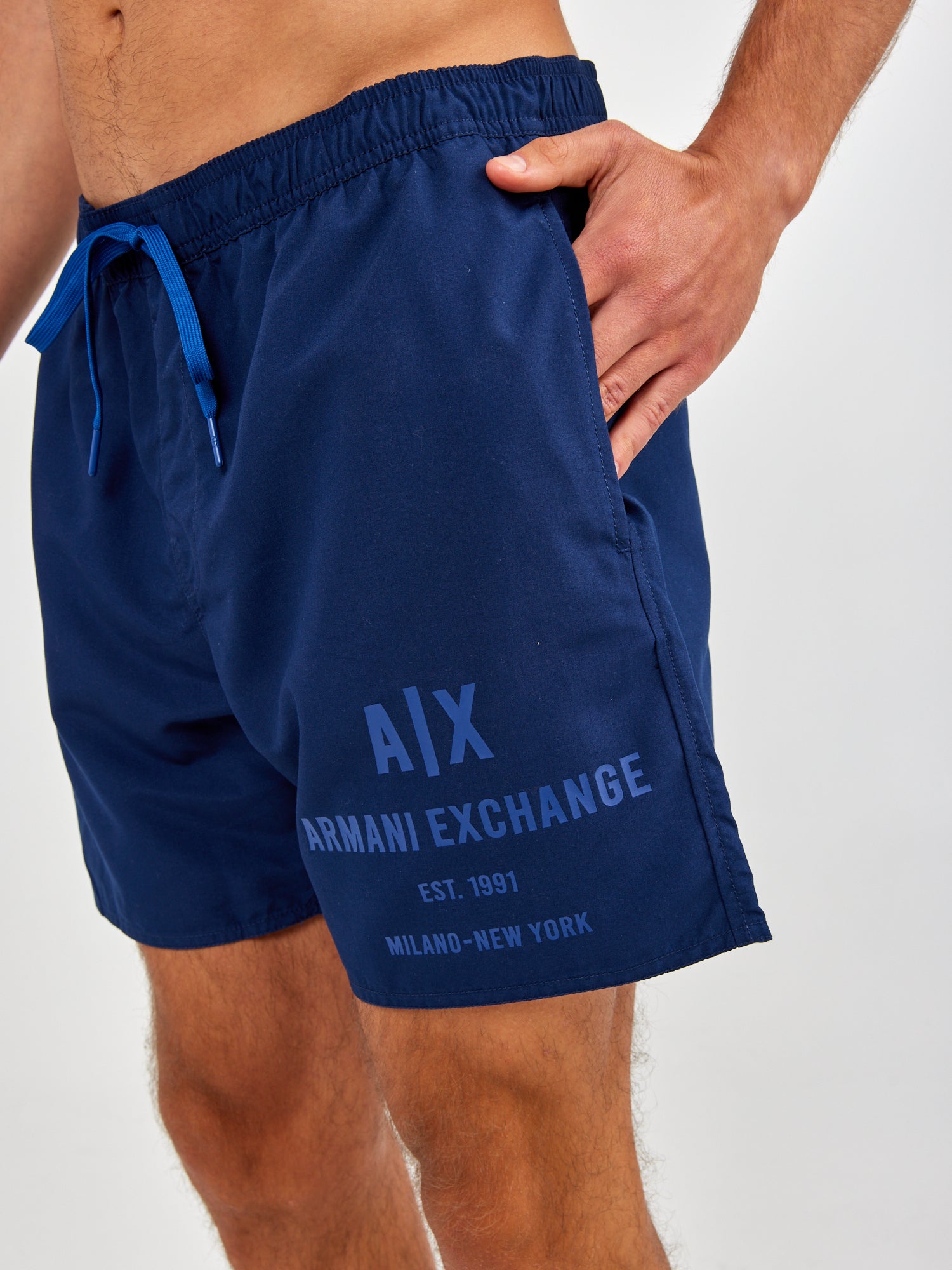 מכנסי בגד ים עם הדפס לוגו- ARMANI EXCHANGE|ארמני אקסצ'ינג