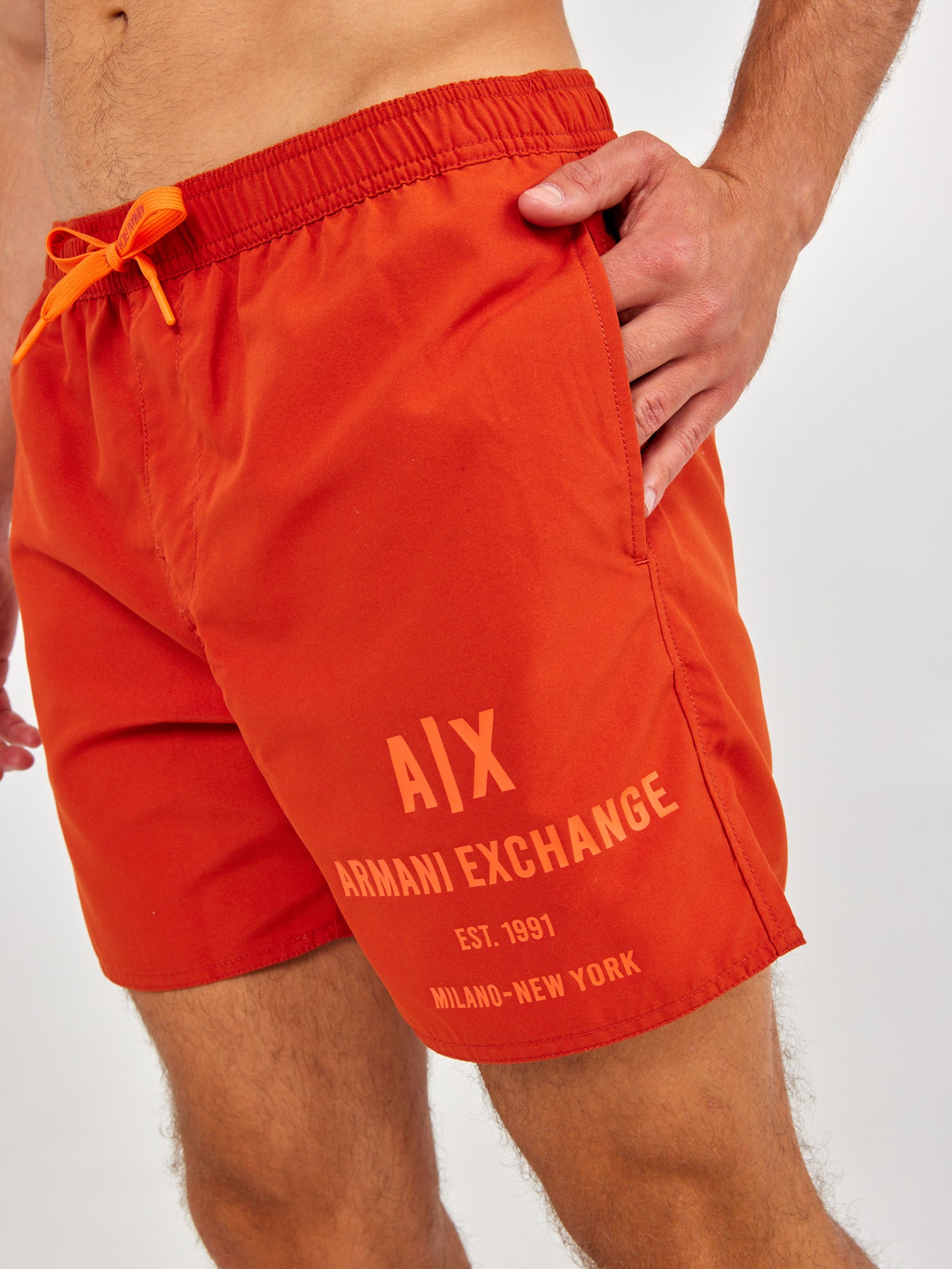 מכנסי בגד ים עם הדפס לוגו- ARMANI EXCHANGE|ארמני אקסצ'ינג
