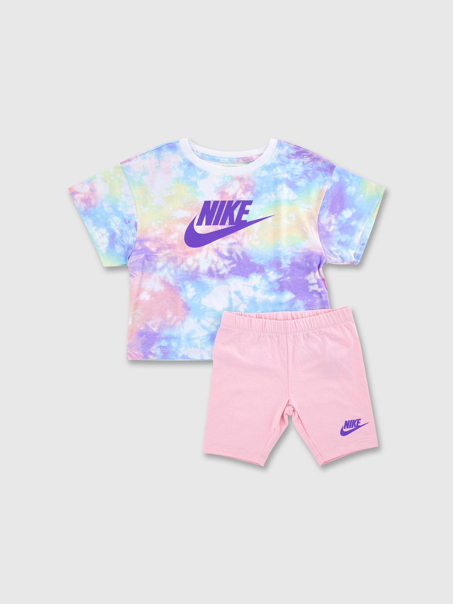 סט טישרט בהדפס טאי דאי וטייץ/ ילדות- Nike|נייק