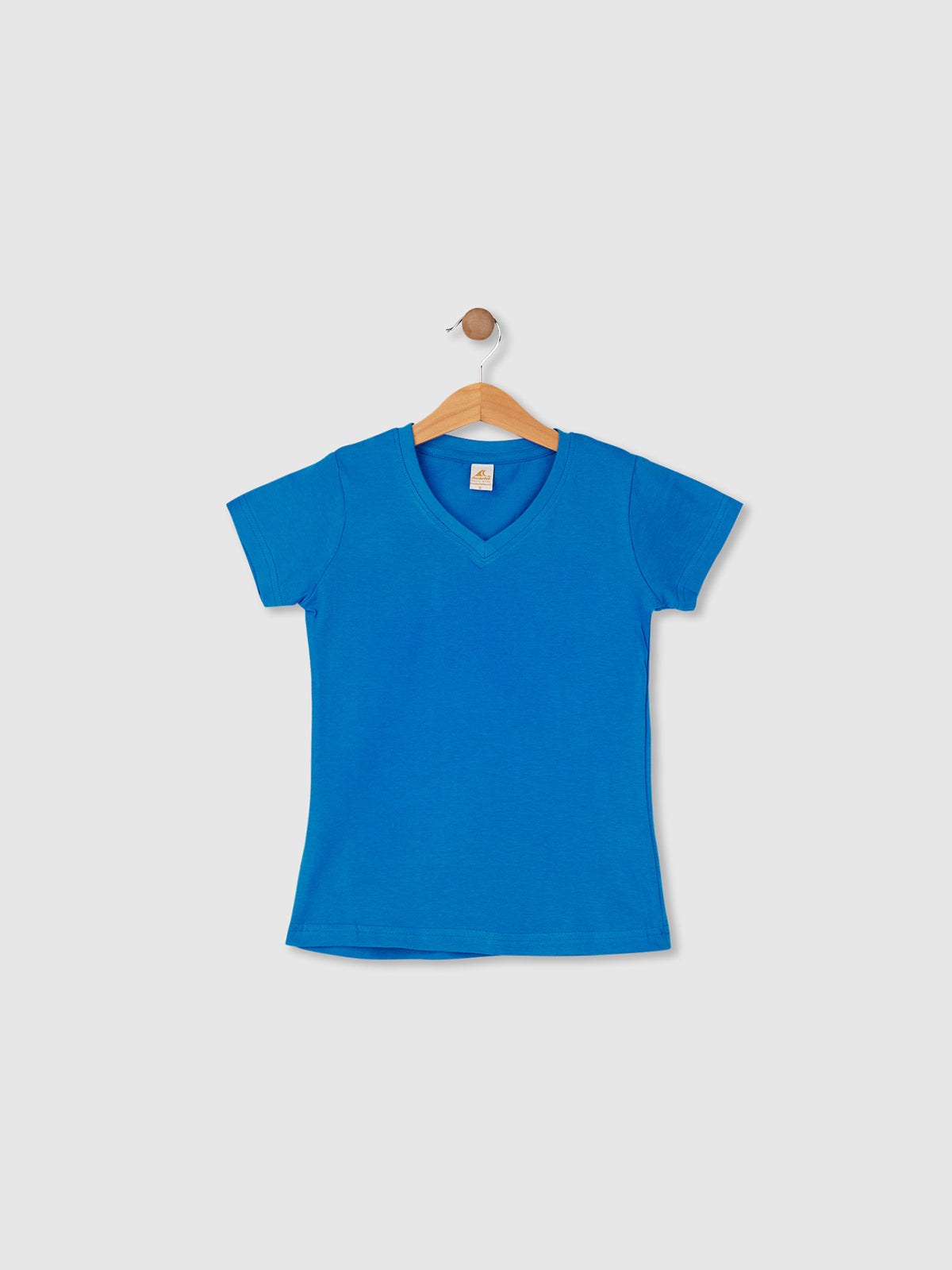 חולצת בייסיק קצרה צווארון וי / ילדות ונערות- Borderline|בורדרליין