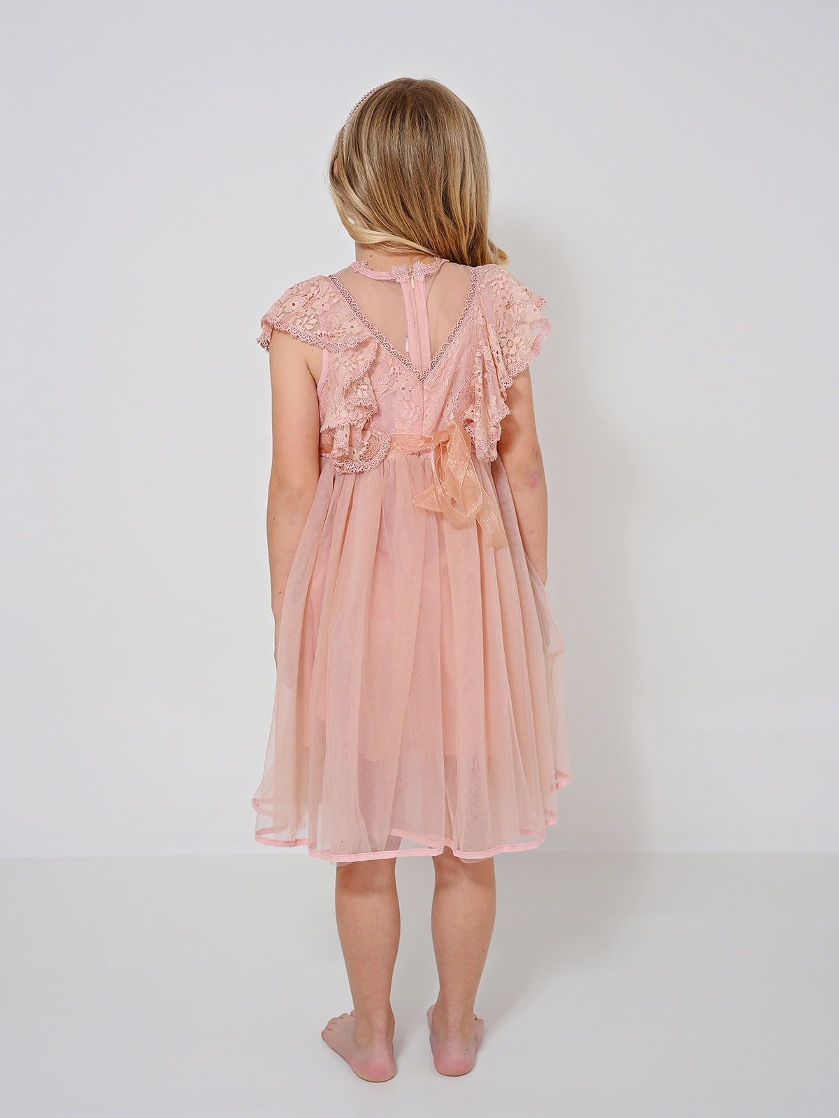 שמלה שושבינה אמילי ורודה / ילדות- Almonet|עלמונת