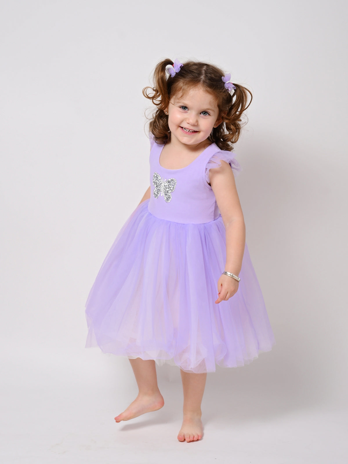 שמלת טול פרפר סגולה / ילדות ותינוקות- Almonet|עלמונת