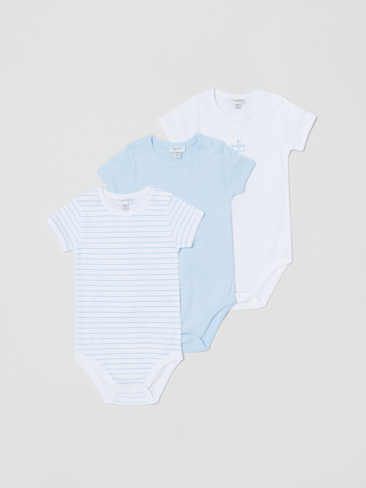 מארז 3 בגדי גוף בייסיק קצרים / תינוקות- OVS|או. וי. אס