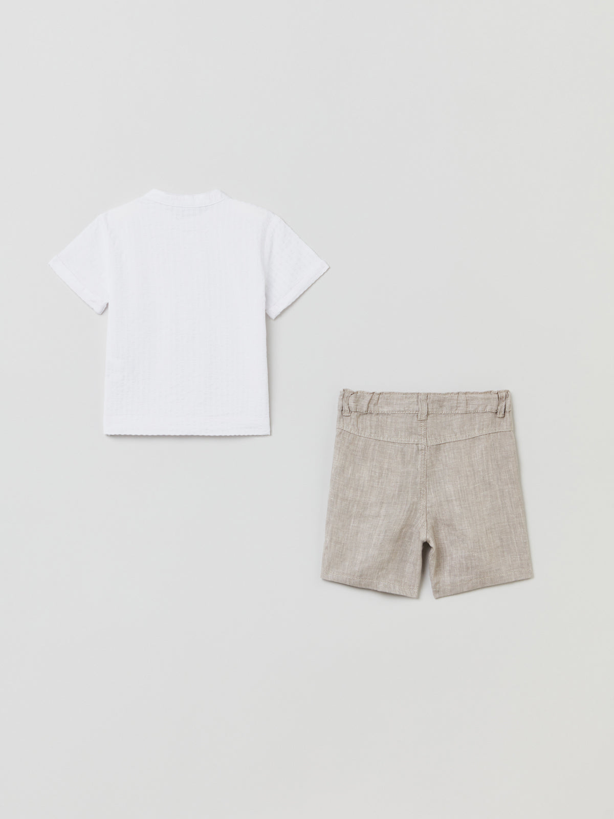 סט חולצה קצרה ומכנסי ברמודה פשתן / תינוקות- OVS|או. וי. אס