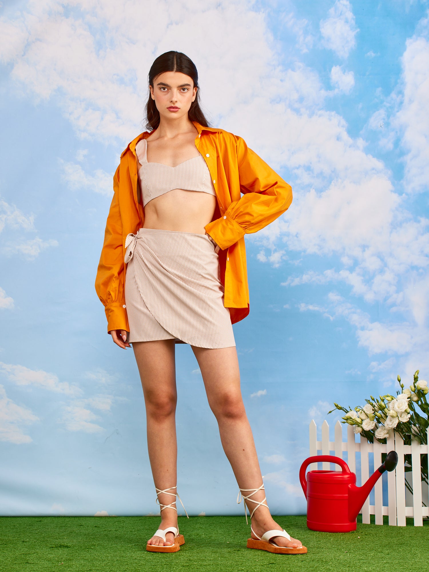 חצאית מיני פופלין מעטפת- Style River|סטייל ריבר
