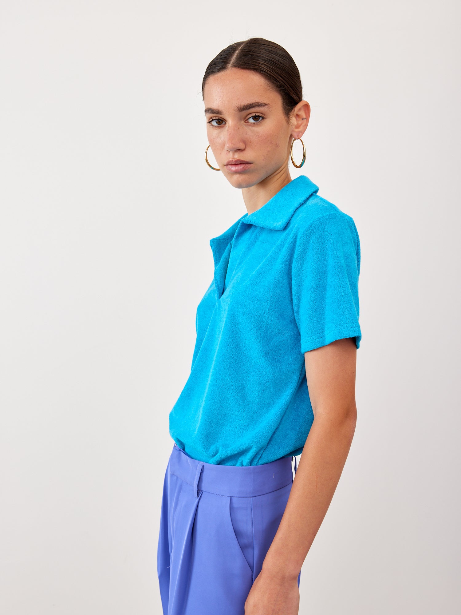 חולצת פולו מבד מגבת- Style River|סטייל ריבר
