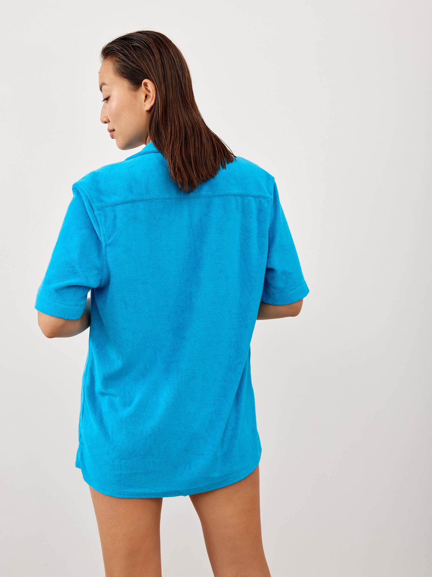 חולצה מכופתרת מבד מגבת- Style River|סטייל ריבר